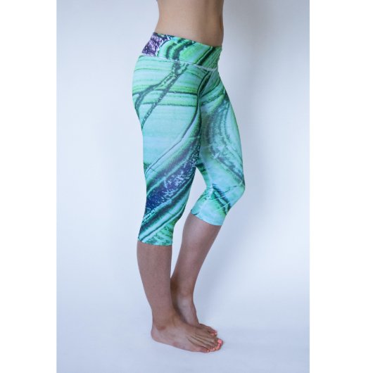Custom Crystal Capri Yoga Leggings - Abundant  (Right)