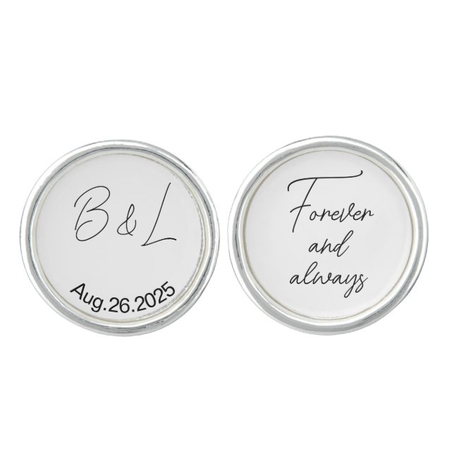 Custom cufflinks - Optional, personalized Wedding  (Front)