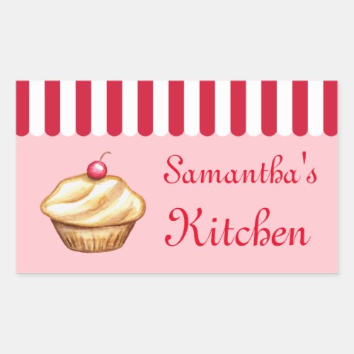 Custom Cupcake Bakery Kitchen Stickers