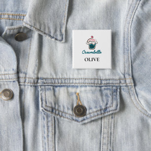 Custom Cupcake Bakery Logo Business Name Tag Button