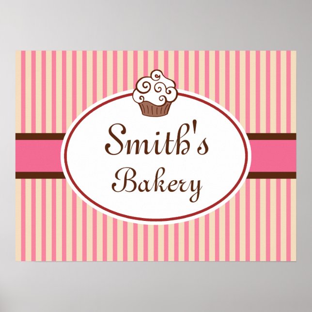 Custom Cupcake Bakery Sign Art  Print (Front)