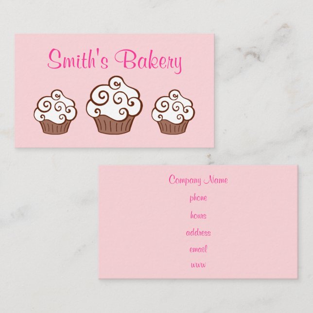 Custom Cupcake Business Cards (Front/Back)