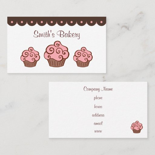 Customizable Custom Cupcake Business Cards