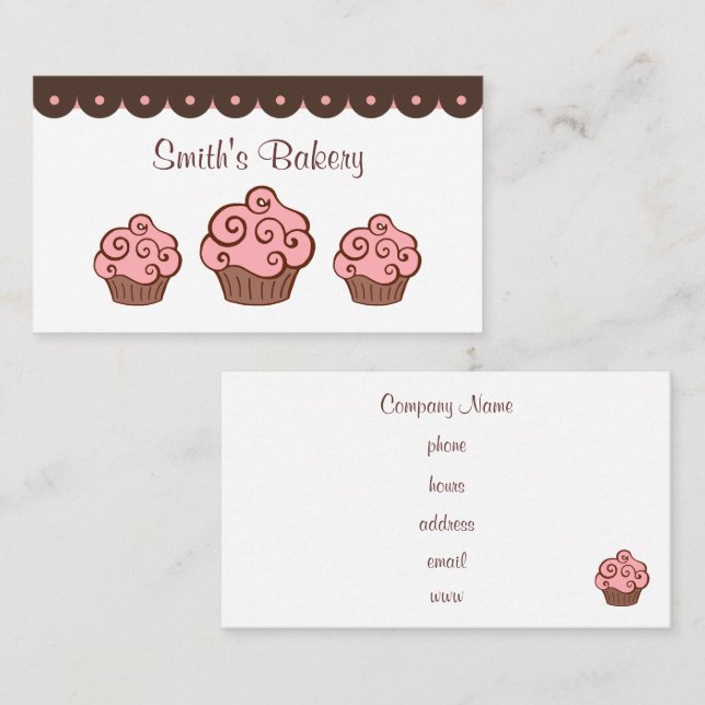 Custom Cupcake Business Cards (Front/Back)