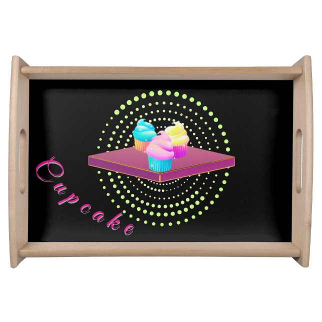 Custom Cupcake Delight 3D Serving Tray (Front)