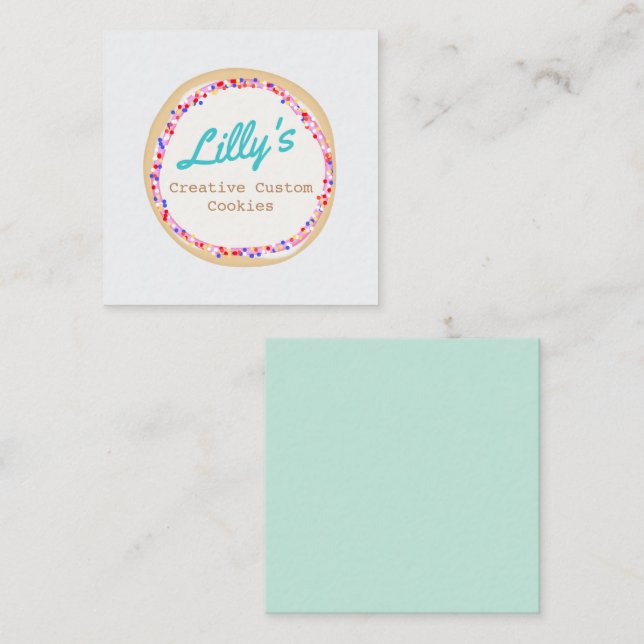 Custom Cupcake or Cookie Decorator Note Card (Front/Back)