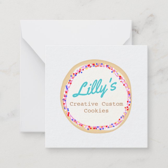 Custom Cupcake or Cookie Decorator Note Card (Front)
