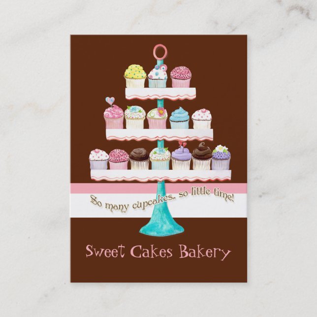 Custom Cupcake Sweet Shoppe Business Cards (Front)
