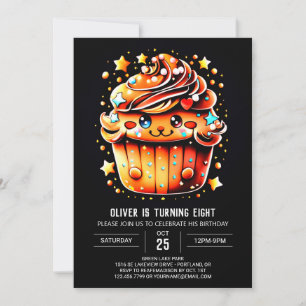 Custom Cupcake Wonderland Muffin Birthday Invitation