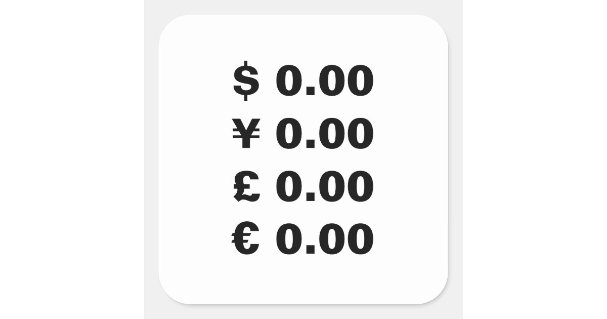 Custom Price Number Stickers