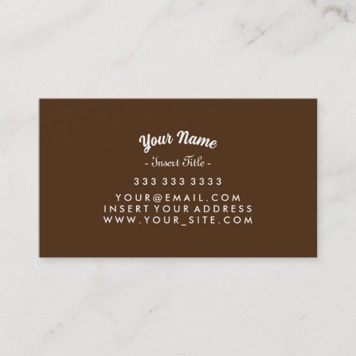 Custom Curved Text Brown Background Business Card