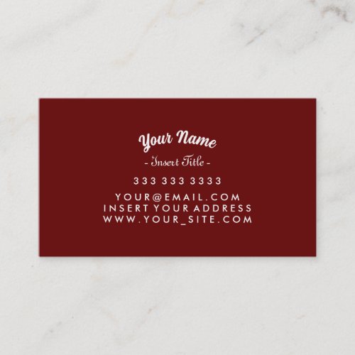 Custom Curved Text Dark Red Business Card