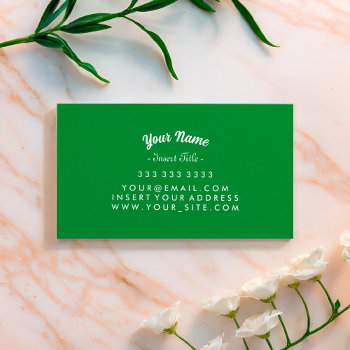 Custom Curved Text Kelly Green Business Card by RicardoArtes at Zazzle