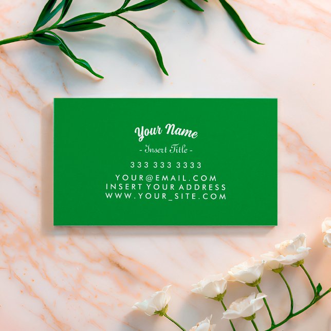 Custom Curved Text Kelly Green Business Card (Creator Uploaded)