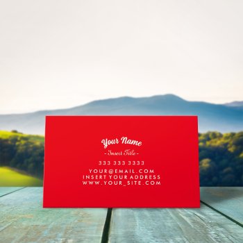 Custom Curved Text Red Background Business Card by RicardoArtes at Zazzle