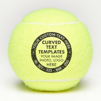 Custom Curved White Text Photo Logo Tennis Balls