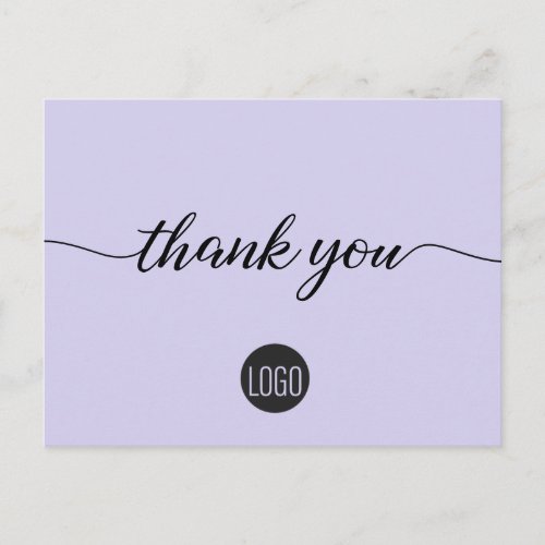 Custom Customer Appreciation Business logo Purple Postcard