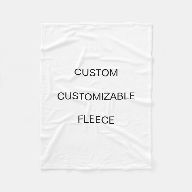 Custom Customizable Customize White Blank Fleece Blanket (Front)
