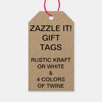 Custom Customizable Kraft Gift Tags With Red Twine by GoOnZazzleIt at Zazzle