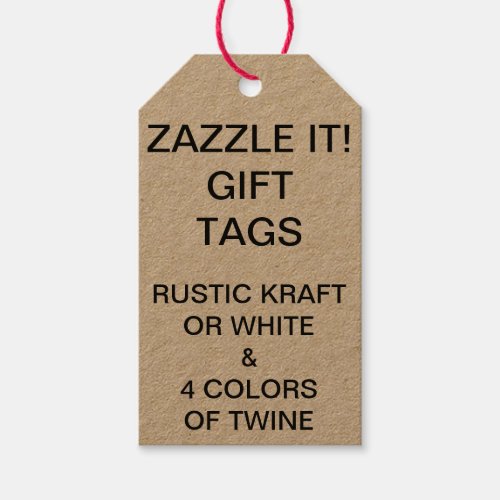 Custom Customizable Kraft Gift Tags with Red Twine