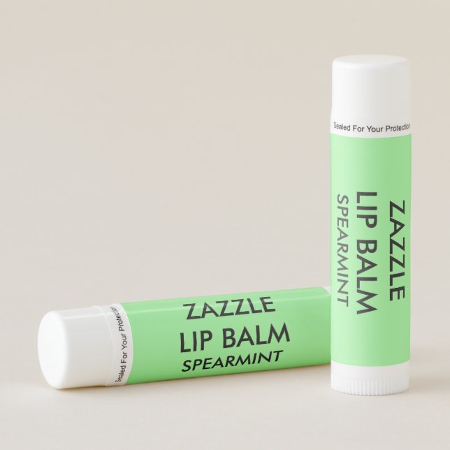 Custom Customizable MINT GREEN SPEARMINT Lip Balm (Front)