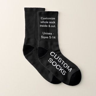 Custom Customizable Small Black Socks