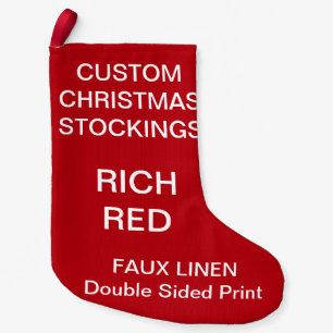 Custom Customizable SMALL RED Christmas Stocking