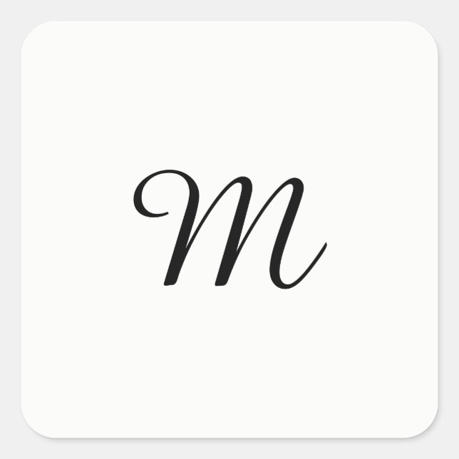 CUSTOM CUSTOMIZE MONOGRAM TEMPLATE SQUARE STICKER (Front)