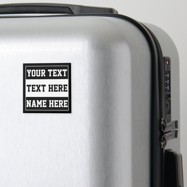 Custom customize name text personalize gift magnet (In Situ (Luggage))