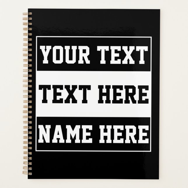 Custom customize name text personalize gift planner (Front)