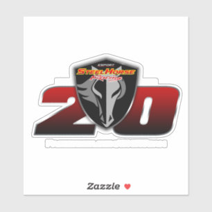 Custom-Cut 20th Anniversary Vinyl White Sticker