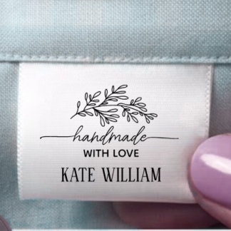 Custom cut and sew Handmade with love Ribbon