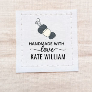 Custom cut and sew Handmade with love yarn Ribbon