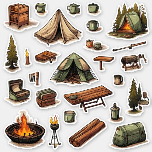 Custom_Cut Camping Vinyl Stickers