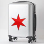 Custom Cut Chicago Flag Red 6-Pointed Star Sticker