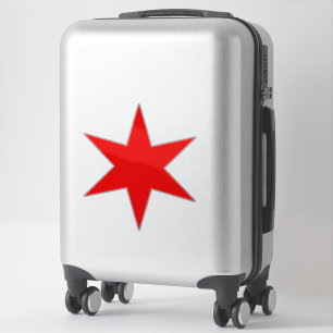 Custom Cut Chicago Flag Red 6-Pointed Star Sticker