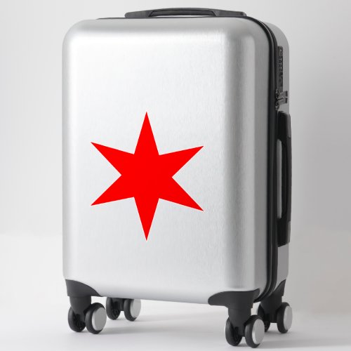 Custom Cut Chicago Flag Red 6_Pointed Star Sticker