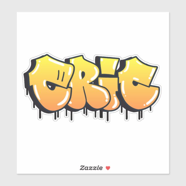 Custom-Cut "Eric" Graffiti Vinyl Sticker (Sheet)