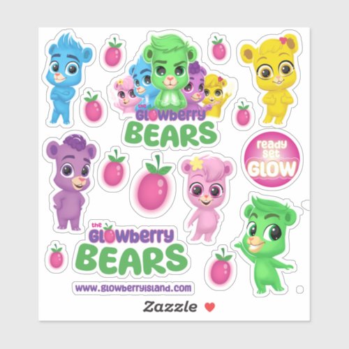 Custom_Cut GlowBerry Bears Vinyl Sticker