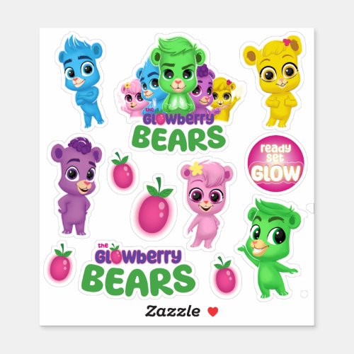 Custom_Cut GlowBerry Bears Vinyl Sticker