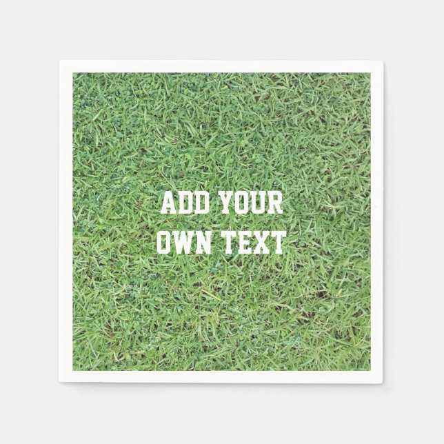 Custom Cut Grass Lawn Napkins (Front)