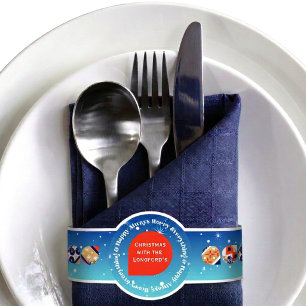 Custom-Cut Holiday Stickers Box Seals Napkin Bands