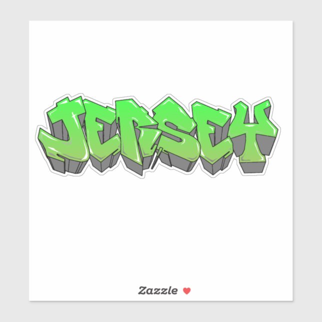 Custom-Cut "Jersey" Graffiti Vinyl Sticker (Sheet)