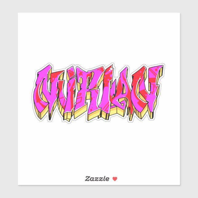 Custom-Cut "Mirian" Graffiti Vinyl Sticker (Sheet)