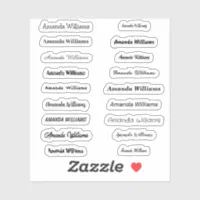 Custom Cut Name Stickers Zazzle