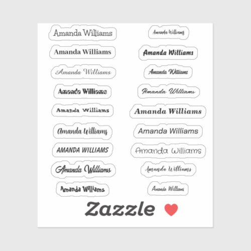 Custom Cut Name Stickers