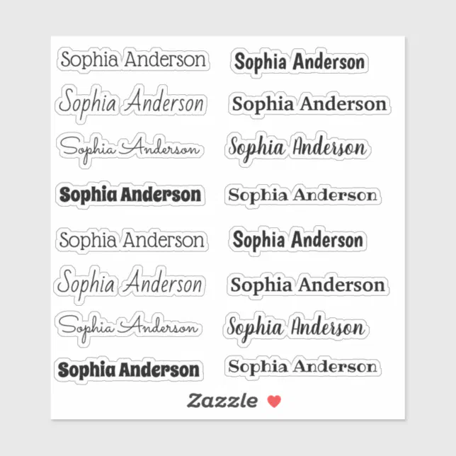 Custom Cut Name Stickers Zazzle