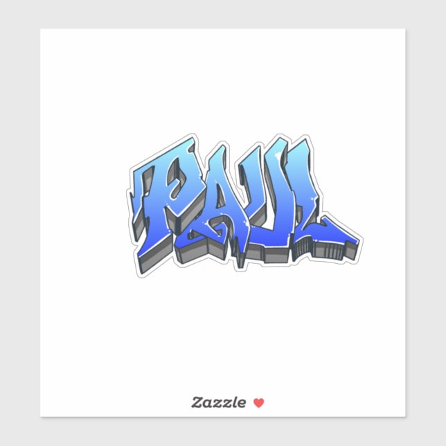 Custom-Cut "Paul" Graffiti Vinyl Sticker (Sheet)