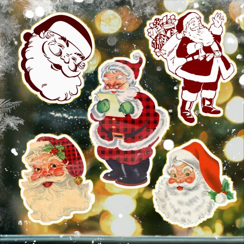 Custom Cut Retro Santa Claus Christmas Pack of 5 Sticker
