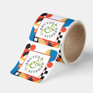 Custom-Cut Vinyl Abstract Geometric Your Logo Here Square Sticker